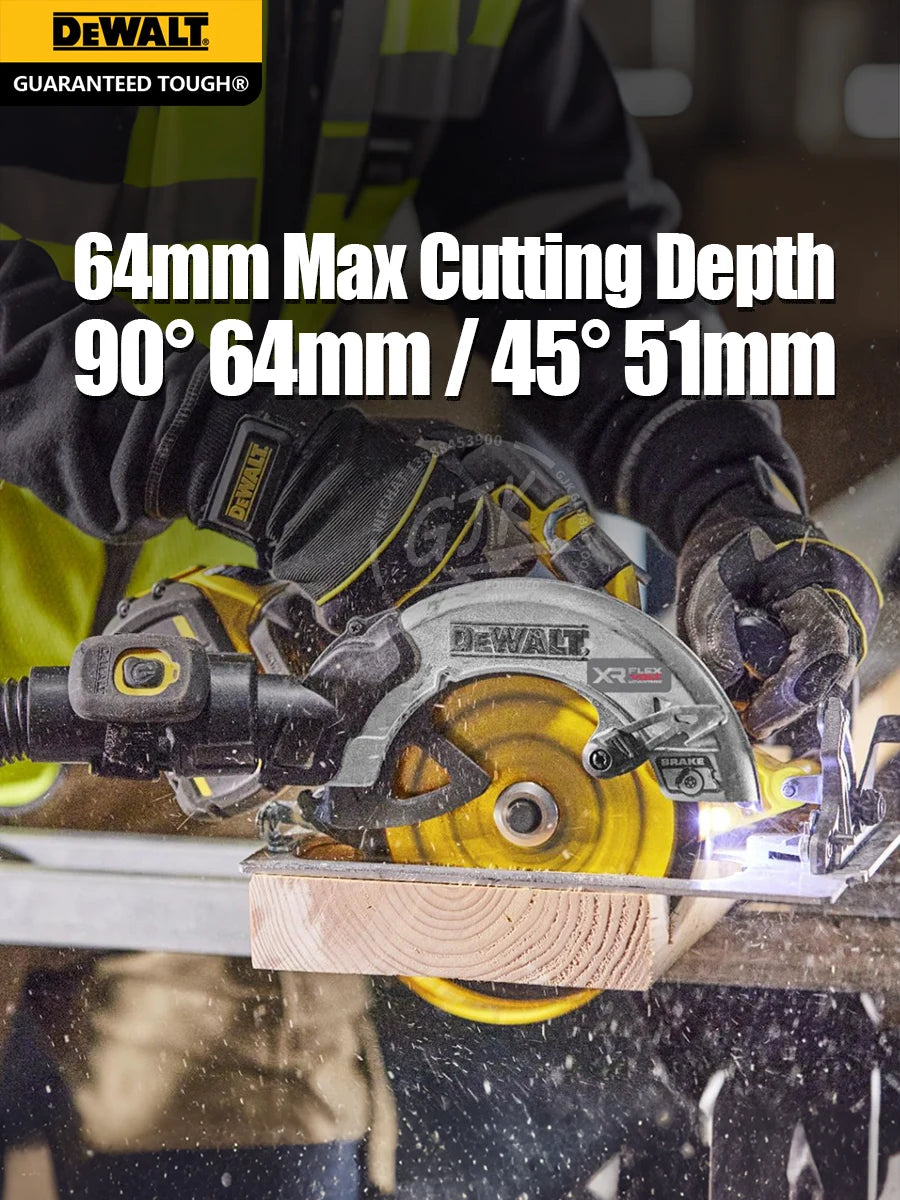 DEWALT DCS573N 20V MAX Brushless Circular Saw 184mm Cordless Wood Cutting Saw 5500RPM 64mm Depth FLEXVOLT Advantage Tool Only