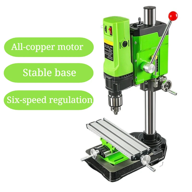 220V 710/1050W Bench Drill Press Milling Machine Small Drilling Milling Machine Household Multi-functional Industrial-grade Tool