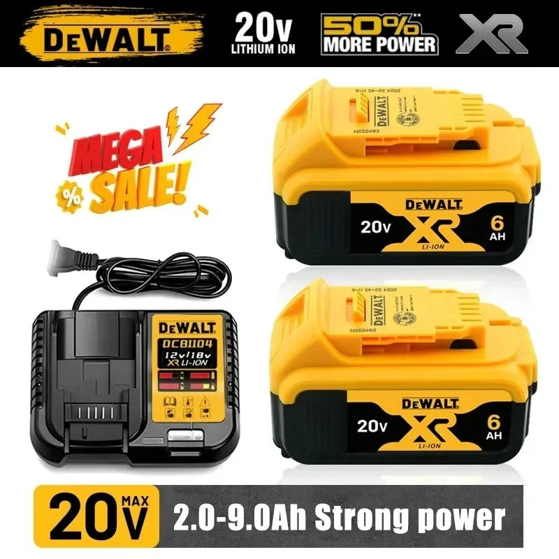 100% Original DeWALT 20V 6000mAh Power Tool Battery DCB206 DCB205 DCB200 DCF887 DCG405 DCD791 DCF922 DCF850 DCD805 Tool Battery