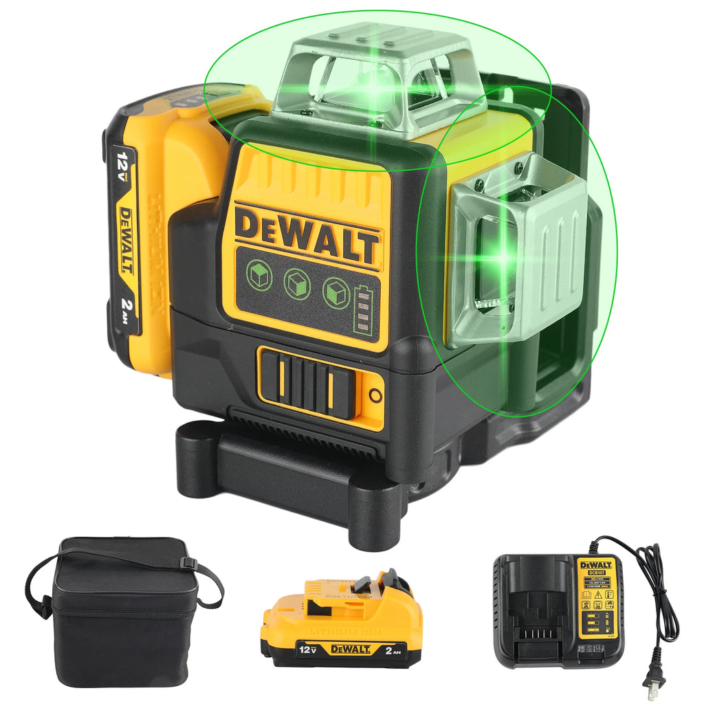 2026 DEWALT DW089LG nivel laser | 12 Lines 3 Sides 360° Horizontal Vertical | Outdoor Leveling Measurin