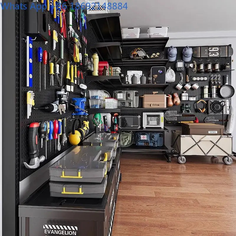 Perforated Board Storage Rack Floor-standing Vertical Hardware Tool Organizer Metal No-drill Household Bookshelf