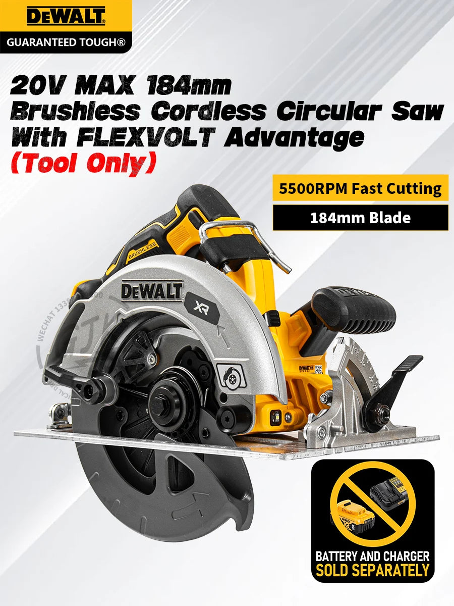 DEWALT DCS573N 20V MAX Brushless Circular Saw 184mm Cordless Wood Cutting Saw 5500RPM 64mm Depth FLEXVOLT Advantage Tool Only