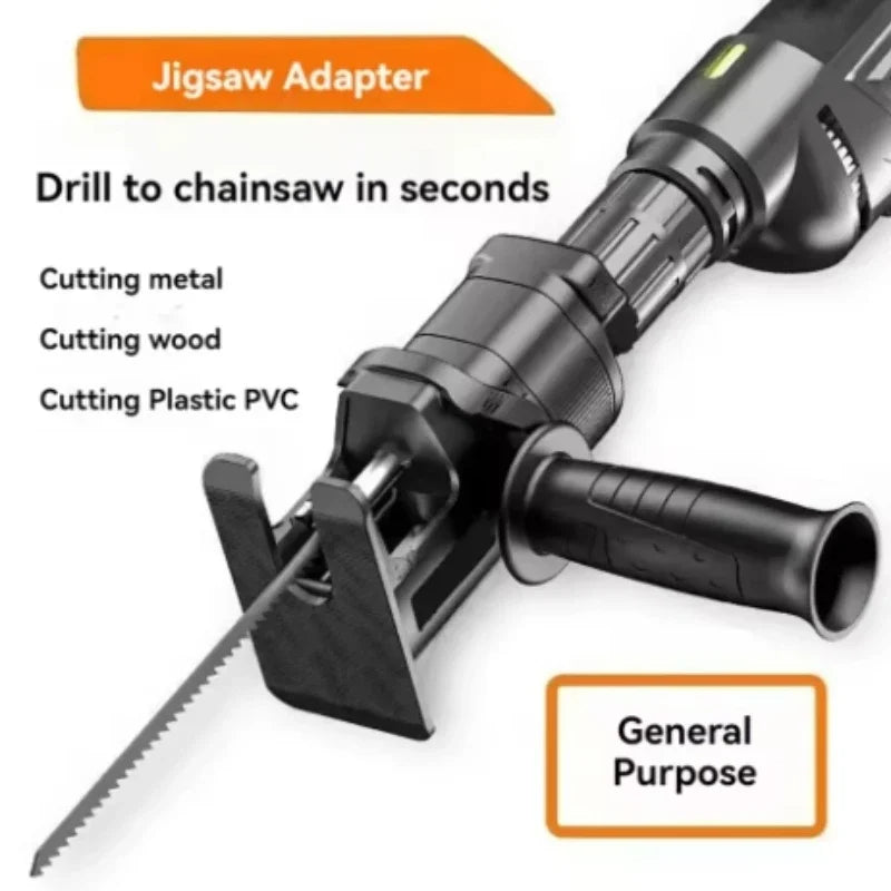 Reciprocating Saw Adapter Electric Drill To Electric Saw for Wood Metal Cutting Tool with Saw Blade for Wood Metal Cutting
