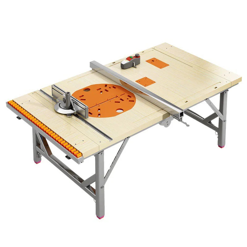 Woodworking workbench Multifunctional sliding table flip saw Portable table saw Small lifting table Folding saw table frame