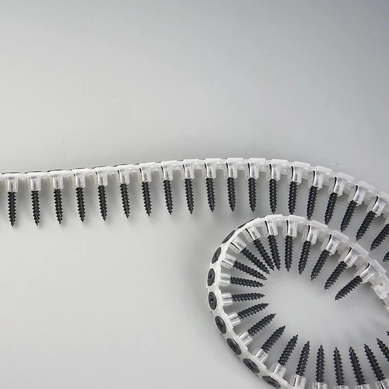 1000pcs Drywall Chain Screws Strip Tacks Self Tapping Screws Plastic Strip Drywall Concrete Screws