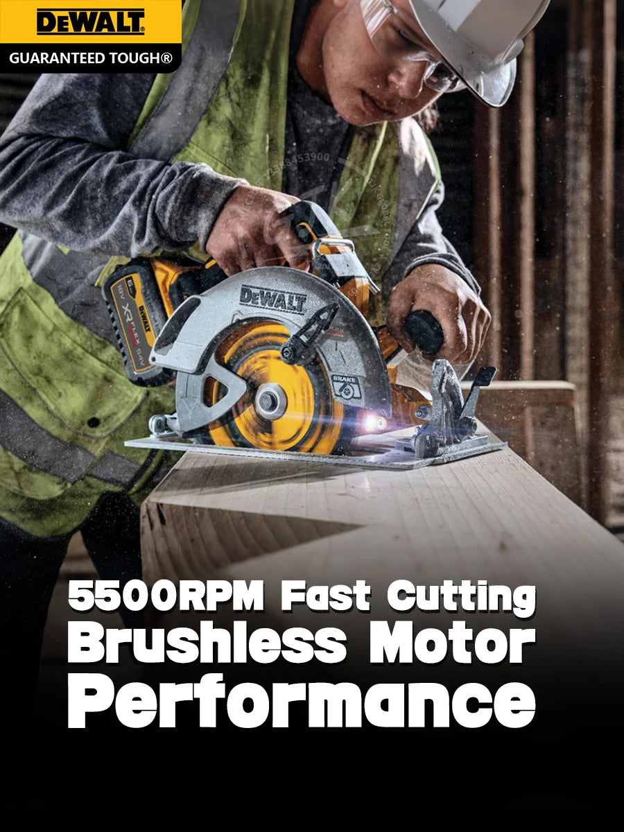 DEWALT DCS573N 20V MAX Brushless Circular Saw 184mm Cordless Wood Cutting Saw 5500RPM 64mm Depth FLEXVOLT Advantage Tool Only