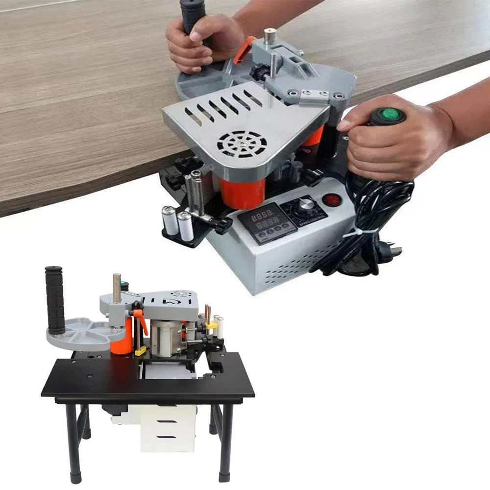 2026 Multifunctional Woodworking Portable Edge Bander Banding Machine 45 Degrees Tilting PVC Double Side Gluing