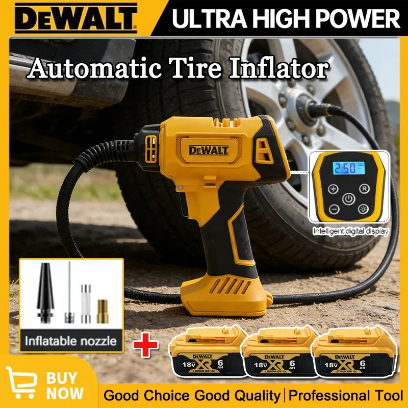Dewalt Automatic Tire Inflator Battery Air Compressor Cordless Electric Pump with Digital Pressure Gauge for Car Bike for 18V